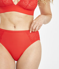 tomato red lace high waist bikini | LIVELY lace underwear