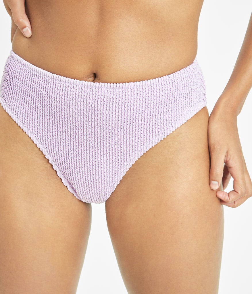 The Swim Ruched High Waist Bikini Bottom: Lilac