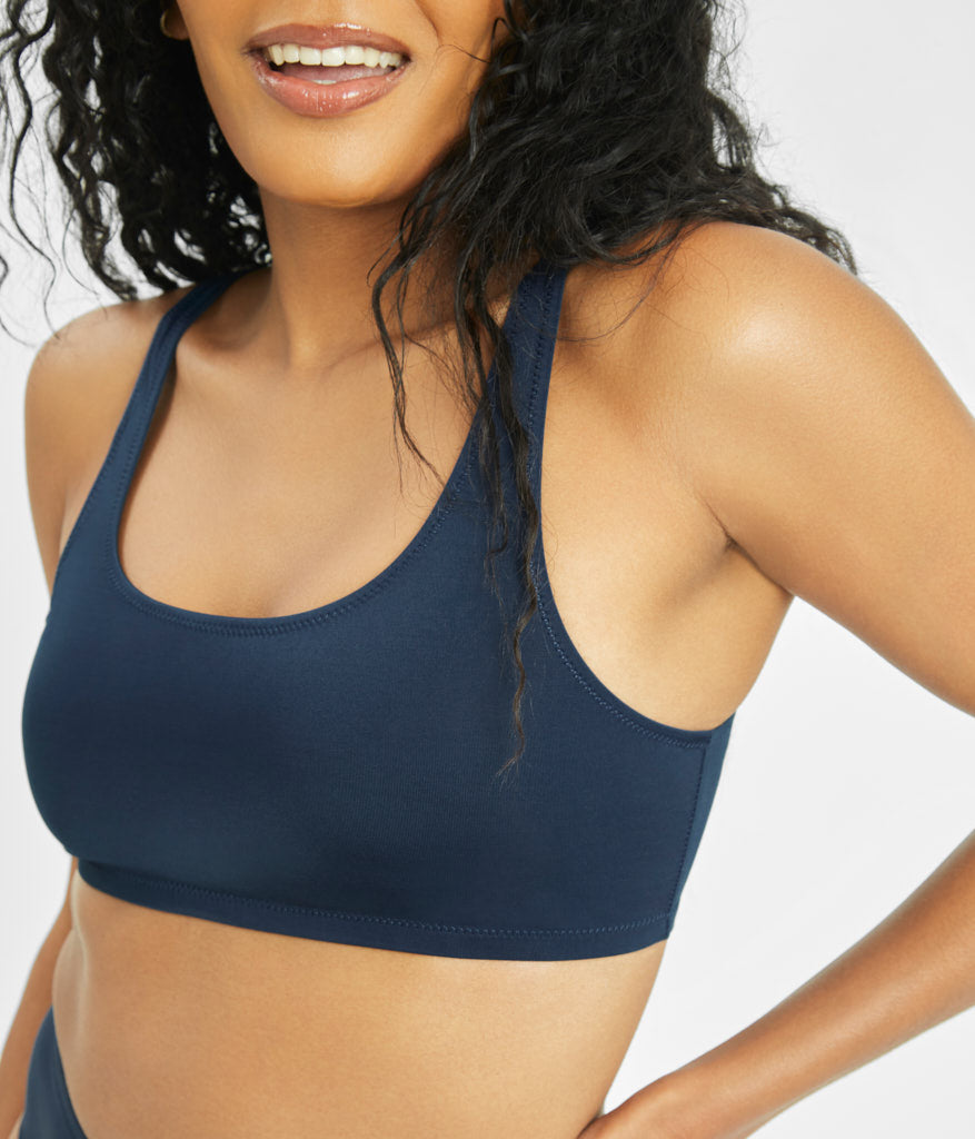 All.You.LIVELY Women' Meh Trim Bralette - Clemati Blue L - ShopStyle Bras