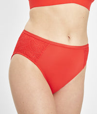 tomato red lace high waist bikini underwear | LIVELY undies