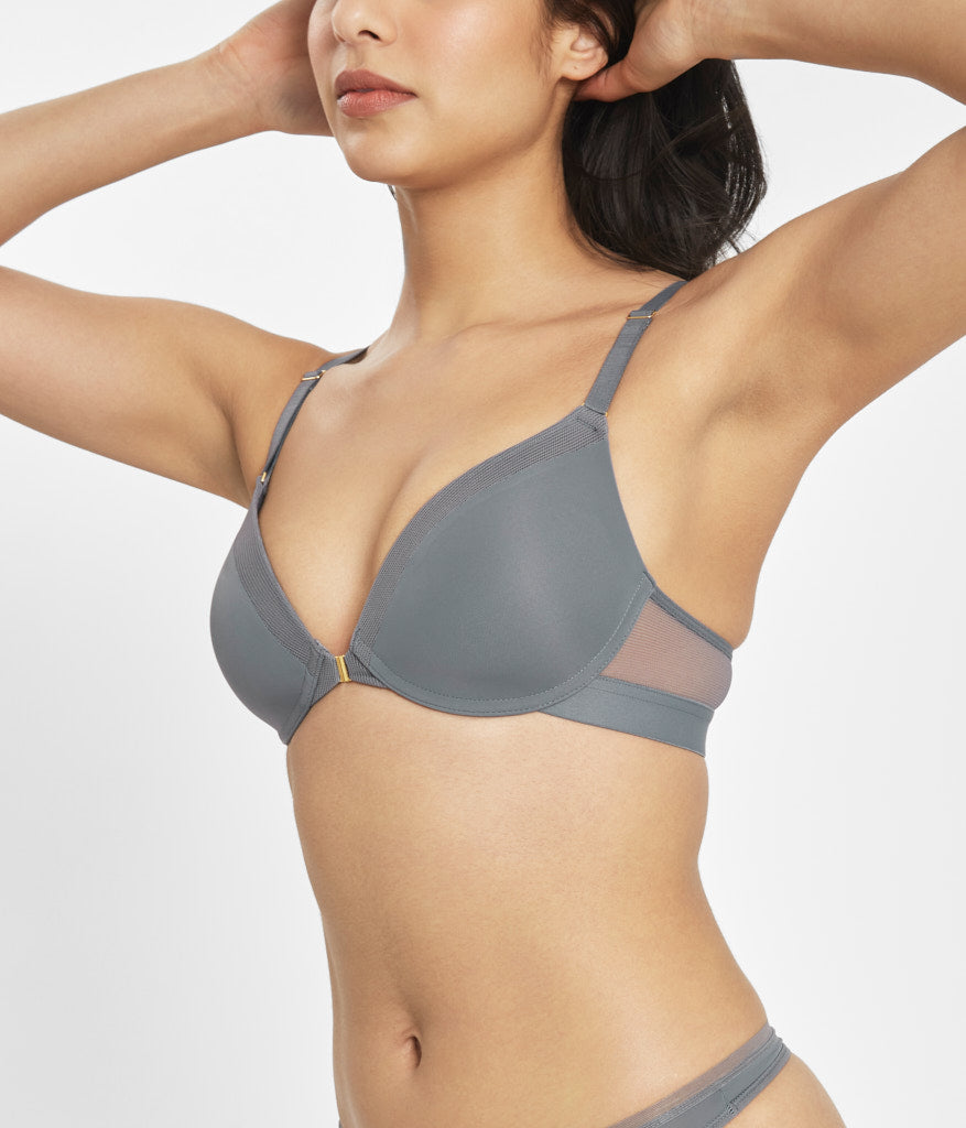  Women's Snap Bras, Front Closure Wirefree Thin Full