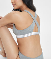 modal cross back heather gray bralette by LIVELY