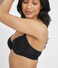 comfortable balconette neckline in jet black Spacer Balconette Bra by LIVELY