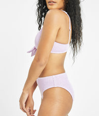 The Ruched Plunge Bralette & High Waist Swim Bundle: Lilac