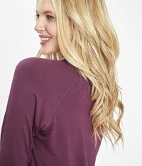 lightweight, modal fabric in plum all day crew long sleeve by LIVELY