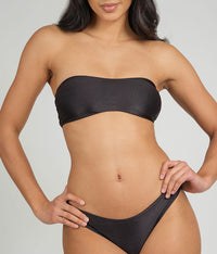 The Ribbed Bandeau & Cheeky Swim Bundle: Jet Black