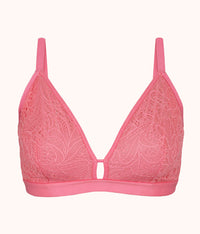 The Palm Lace Busty Bralette: Pink Hibiscus