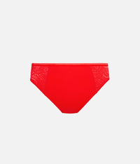 The Lace High Waist Bikini: Tomato Red
