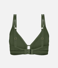 The Mesh Trim Bralette: Rich Olive