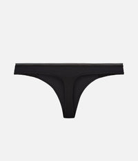 The Palm Lace Thong: Jet Black