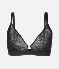The Palm Lace Busty Bralette: Jet Black