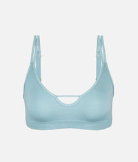 The Skinny-Strap Seamless Bralette: Sky Blue