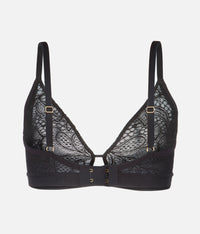 The Palm Lace Busty Bralette: Jet Black