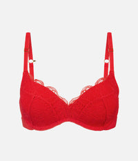 The Lace No-Wire Push-Up: Tomato Red