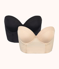 The Low Back Strapless Bundle: Toasted Almond/Jet Black