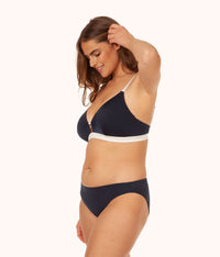 The Swim Busty Bralette: Navy/White