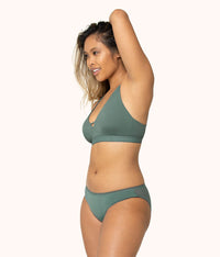 The Eco Deep V Bralette: Harbor Green
