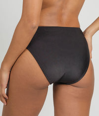 The Ribbed Bandeau & High Waist Swim Bundle: Jet Black