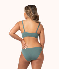 The Skinny-Strap Seamless Bralette: Harbor Green