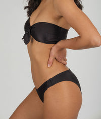 The Swim Ribbed Cheeky Bottom: Jet Black