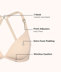 The Deep V No-Wire Push-Up Bundle: Toasted Almond/Jet Black