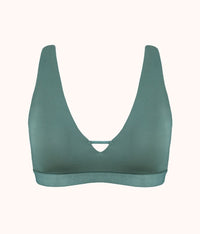 The Eco Deep V Bralette: Harbor Green