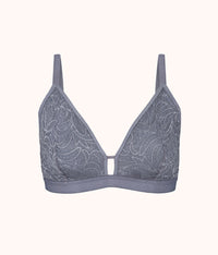 palm lace busty bralette smoke grey