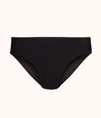 The Swim Ribbed High Waist Bikini Bottom: Jet Black