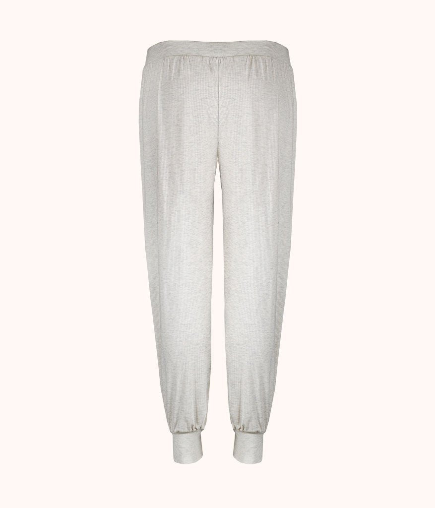 The Ribbed Jogger: Heathered Oat