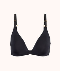 The Flex No-Wire Bra: Jet Black - front