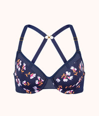 The Unlined Balconette Bra: Navy Daisy