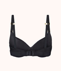 The Smooth Lace No-Wire Push-Up Bra: Jet Black/Soft Pink