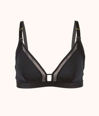 The Mesh Trim Nursing Bralette: Jet Black