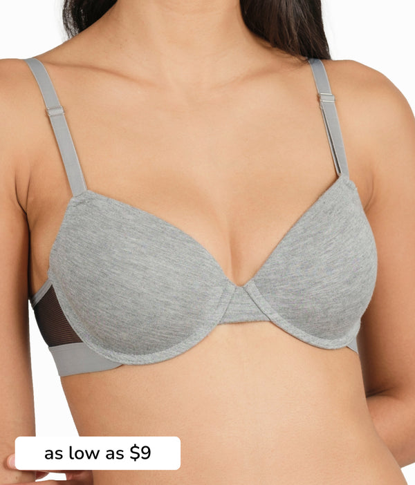 shop all-day t-shirt bra in heather gray by LIVELY