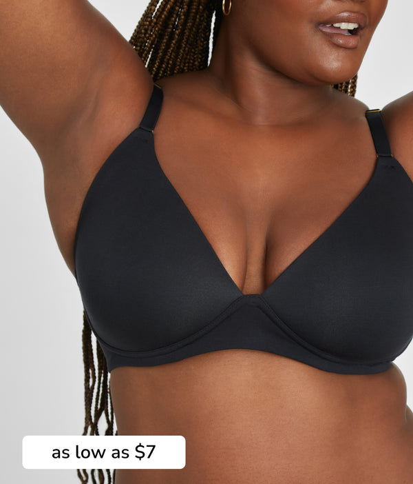shop jet black t-shirt bra by LIVELY