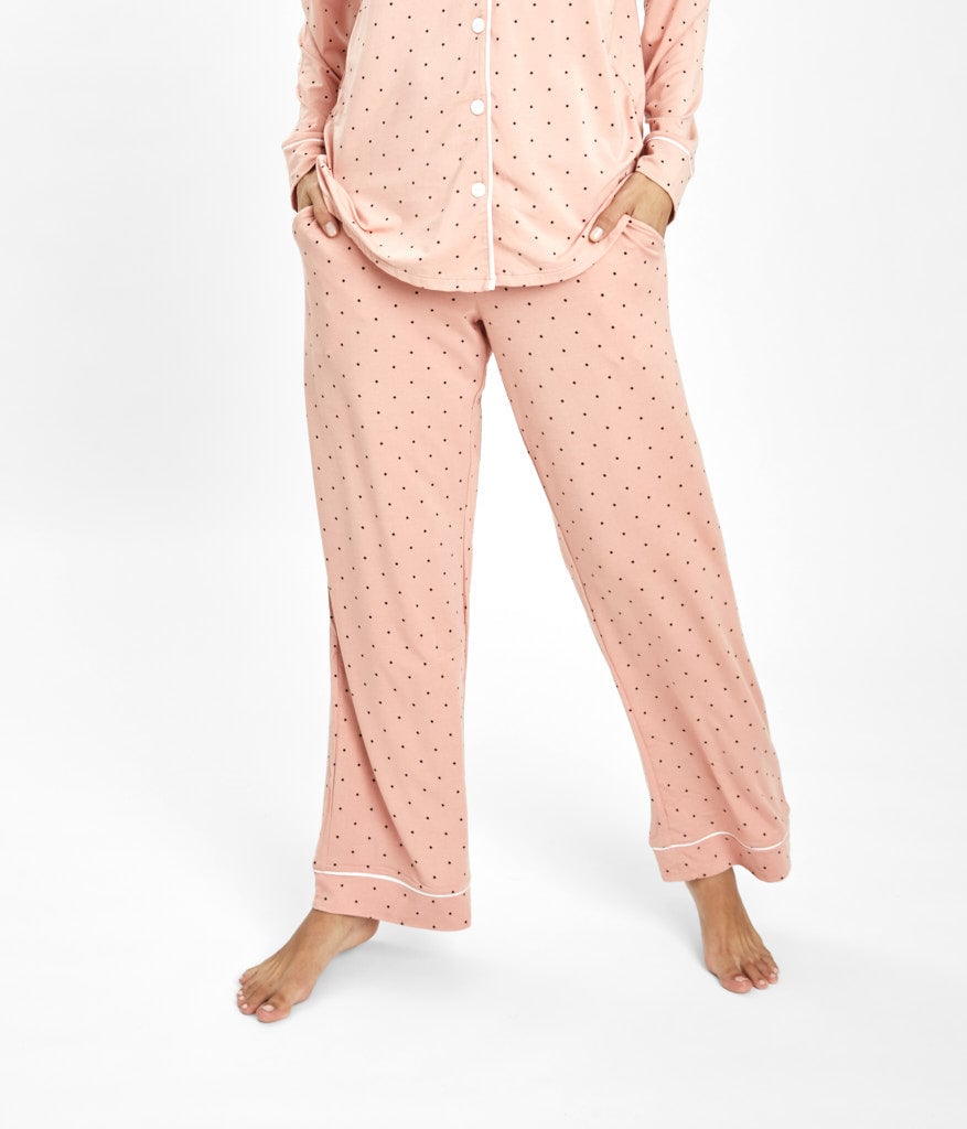 The All-Day Lounge Pant: Pepper Dot/Shell Pink