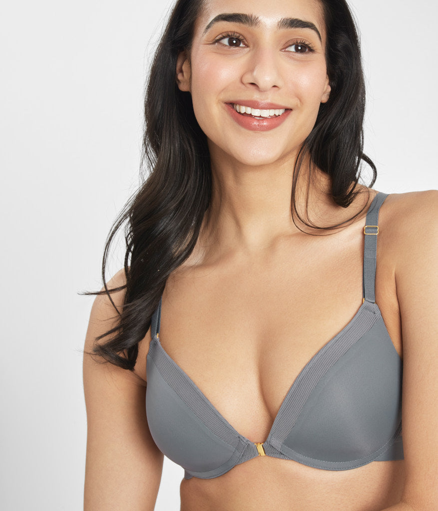 Lace Unlined Front-Close No-Wire Bra
