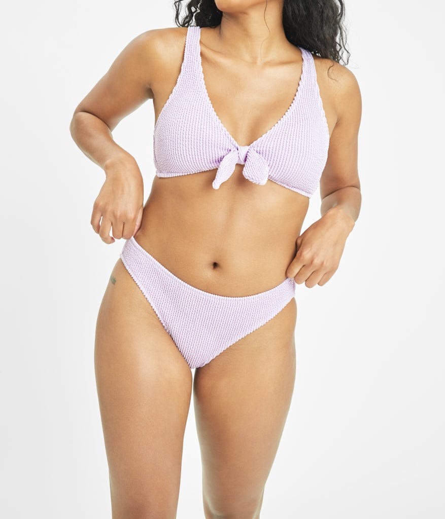 The Swim Ruched Bikini Bottom: Lilac
