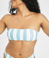 Swim High Waist Bikini Bottom and Swim Bandeau in Cabana Stripe | LIVELY Swimwear Sets