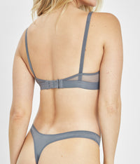 The Mesh Trim Nursing Bralette: Smoke