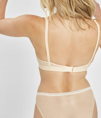 The Mesh Trim Nursing Bralette: Toasted Almond