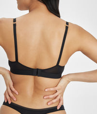 J-hook converting to racerback in Jet Black Spacer Balconette Bra by LIVELY