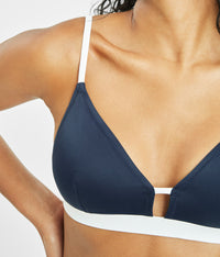 The Swim Bralette: Navy/White