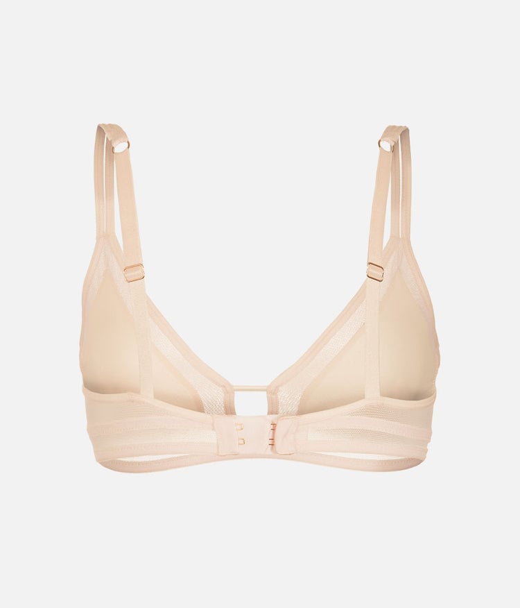 The Mesh Trim Bralette - Toasted Almond | LIVELY