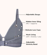 The Palm Lace Busty Bralette: Smoke