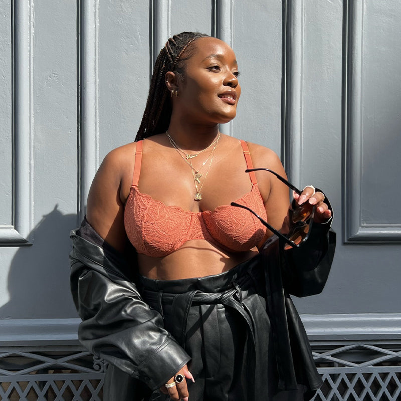 The Unlined Lace Bra: Terracotta