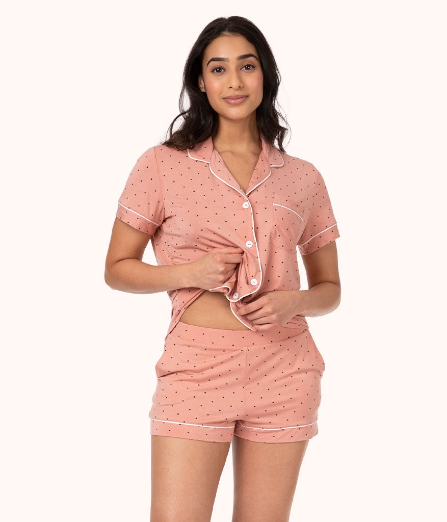 The All-Day Lounge Short: Pepper Dot/Shell Pink