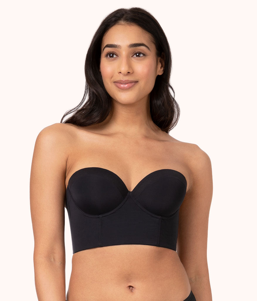 All.You. LIVELY Women's No Wire Strapless Bra - Jet Black 38D