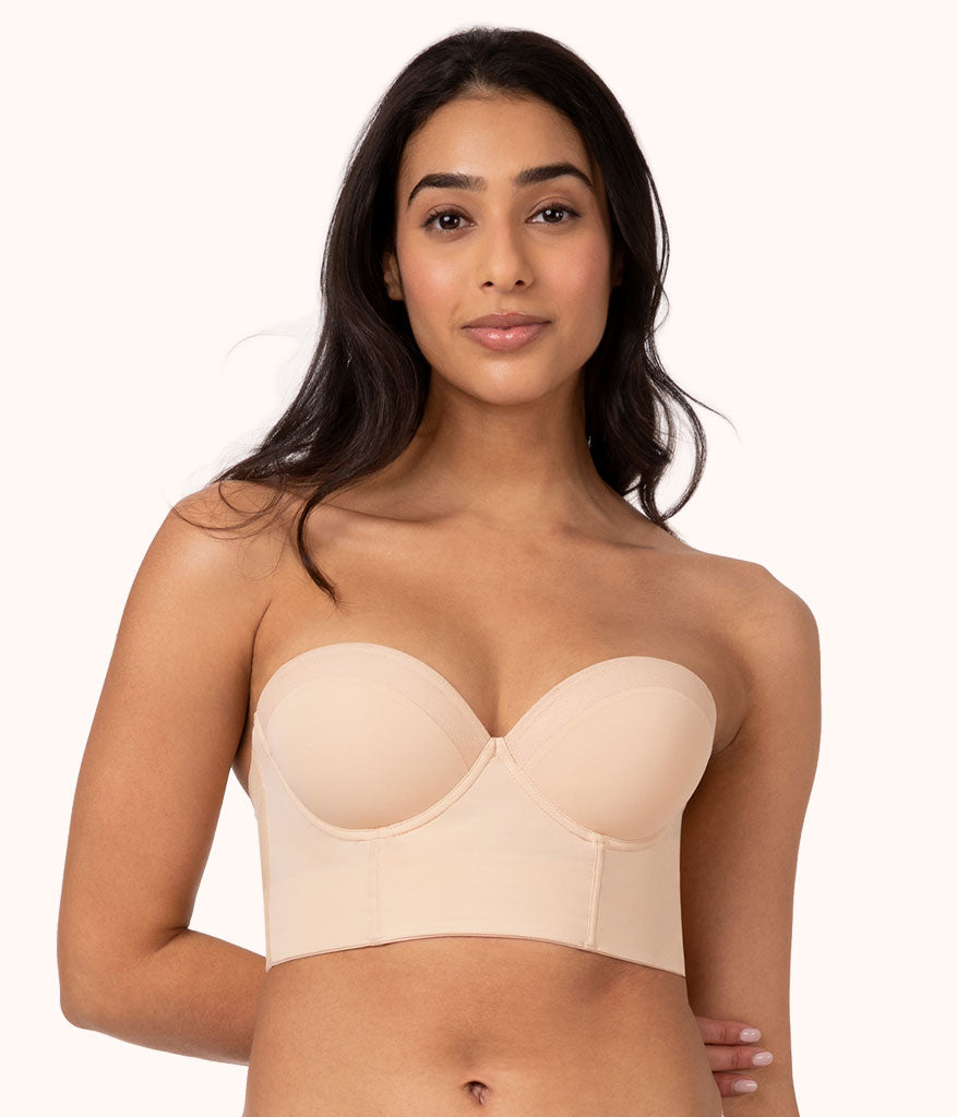 Low Back Strapless Bra, Toasted Almond