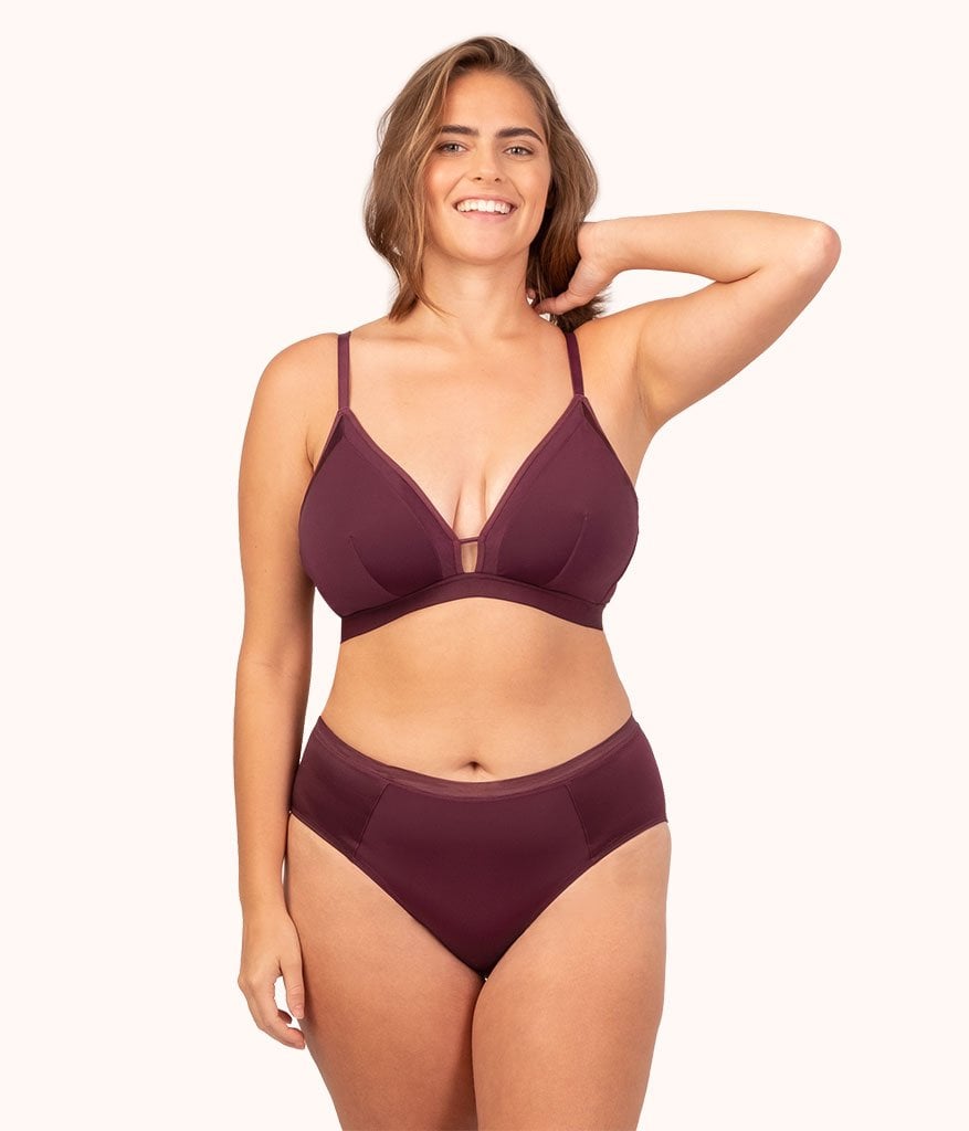 The Luxe Trim Busty Bralette: Plum